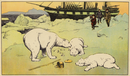 "The sailors fired at the cubs and killed them" (colour litho)
