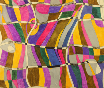 Textile Design, 1973 (gouache on paper)