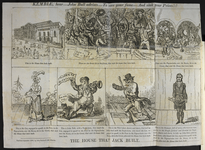 A large caricature frontispiece of the House that Jack Built
