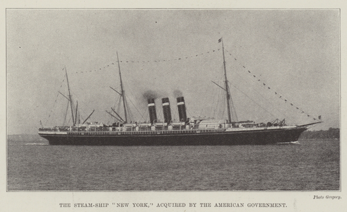 The Steam-Ship "New York," acquired by the American Government (b/w photo)