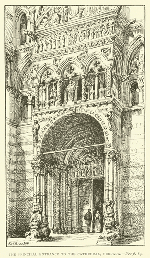 The Principal Entrance to the Cathedral, Ferrara (engraving)