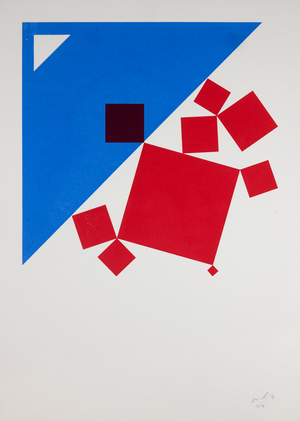 Suprematist Bachus and Ariadne after Titian In Silkscreen, 2018 (silkscreen)