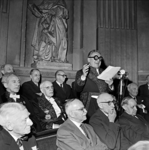 Speech of writer Marcel Achard when entering at the Academie Francaise, Paris, december 03, 1959