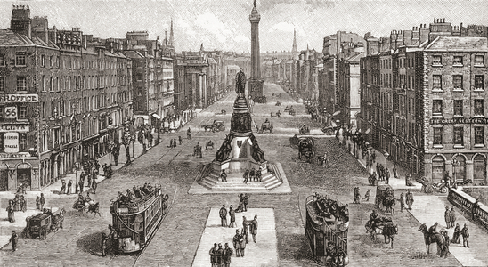 Sackville Street (now O'Connell Street) in 1924, Dublin, Ireland.
