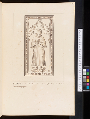 Monuments and epitaphs in the churches of Normandy Champagne and Bourgogne, c.1700 (drawing)