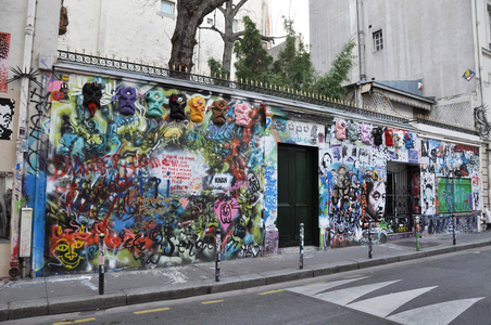The facade of Serge Gainsbourg's Hotel Particulier, tagged by fans, rue de Verneuil in the 7th arrondissement of Paris. Picture Patrice Cartier 2020