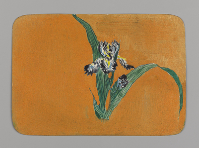 Small Card with Iris, ca. 1880. Watercolor and metallic ink