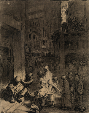 On the East Side, c.1906 (black crayon, charcoal, India ink on paper)