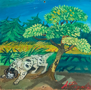 Cane setter in ferma, 1943 (oil on hardboard)