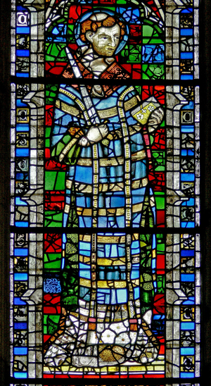 Window w4 depicting St Vincent (stained glass)