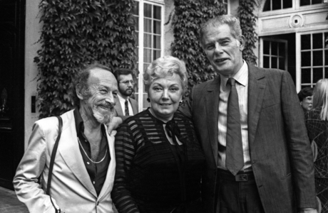 Reception Given For Ceremony of "Archanges De La Television" June 12, 1981 : Dadzu, Anne Marie Carriere and Jean Amadou (b/w photo)