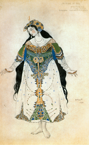The Princess, costume sketch for Igor Stravinski'sballet " Firebird " (watercolour)