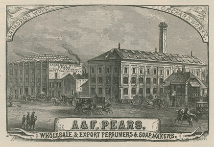 A & F Pears, wholesale and export perfumers and soapmakers (engraving)