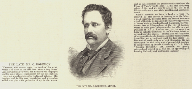 The late Mr C Robinson, Artist (engraving)