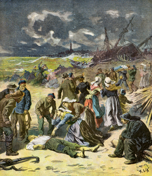 Discovery of dead sailors, 1893 (illustration)