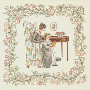 Mrs Leicester's School (colour litho)