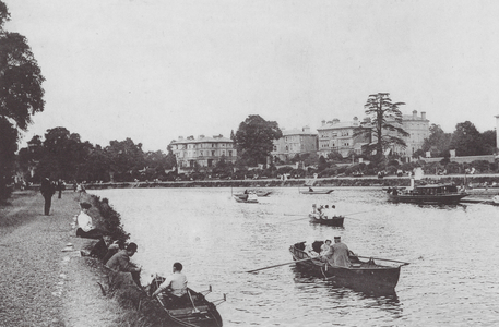 Kingston upon Thames: The River from Barge Walk (b/w photo)