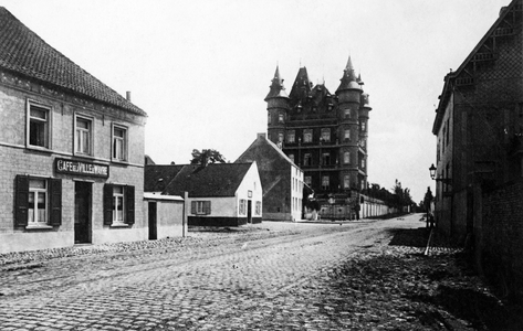 Official photograph taken on the British Western Front showing a french town street, 1917-1918 (photograph)