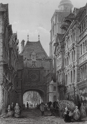 Rue de la Grosse Horloge, Rouen (engraving)