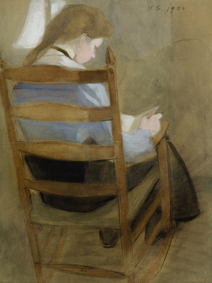 Girl Reading, 1904 (w/c & gouache on paper)