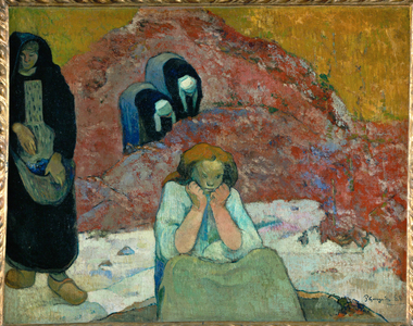 Harvesting of grapes at Arles - human misery (oil on canvas)