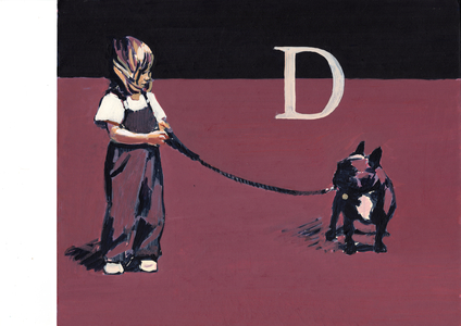 D is for Dog I, 2010 (acrylic on card)