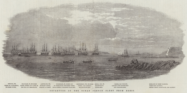 Departure of the Ocean French Fleet from Brest (engraving)