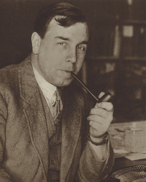J B Priestley, English novelist and playwright (b/w photo)