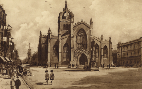 Edinburgh: St Giles Cathedral, High Street (litho)