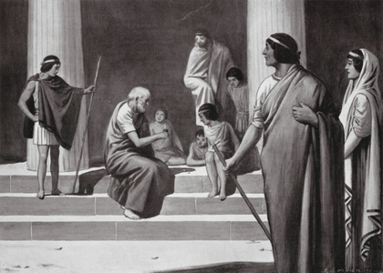 Heraclitus plays at Dice with Boys (litho)