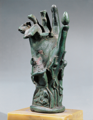 Votive hand, bronze, dedicated to Sabazios …