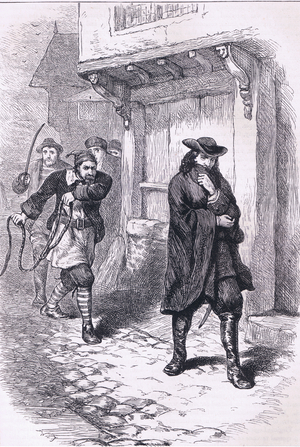 Attack on the captain of the Rose, illustration from History of the United States published by Cassell Pelter & Galpin, c.1890 (litho)
