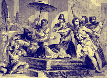 David feigning madness before Achish - Bible