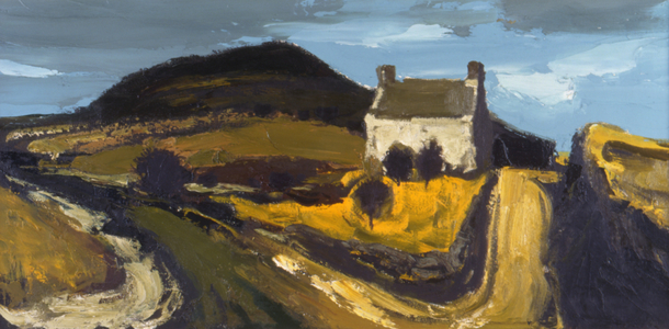 Cottage above Deiniolen, 1969-70 (acrylic on paper)