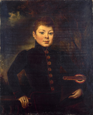Portrait of René Charles Breteau in school uniform, c.1837 (oil on canvas)