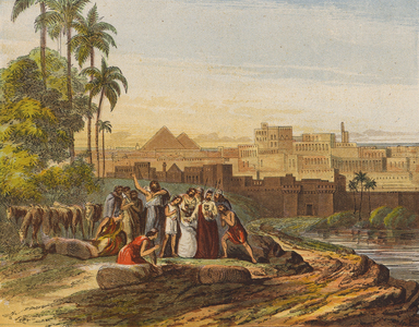 Joseph's cup found in Benjamin's sack (colour litho)