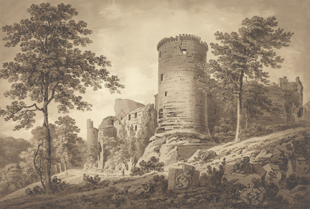Castle Ruins (pen & ink with wash on paper)