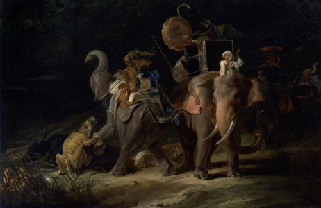 Tiger Hunting in the East Indies, 1798 (oil on canvas)