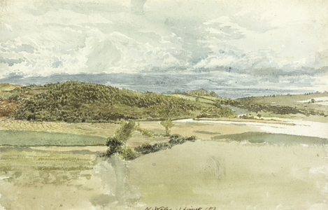 Landscape in North Wales, 1813 (w/c over graphite on paper)