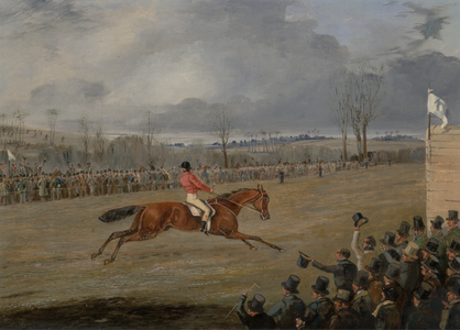 A Steeplechase, The Winner (oil on canvas)