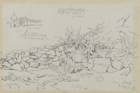 Sorrento, 2 August 1838 (graphite on grey wove paper)