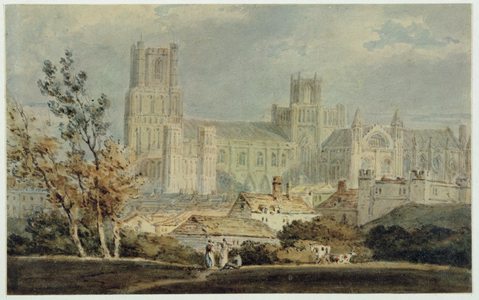 View of Ely Cathedral (pencil & watercolour on paper)