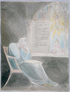 'The Progress of Poesy', design 42 from 'The Poems of Thomas Gray', 1797-98 (w/c with pen & black ink on paper)