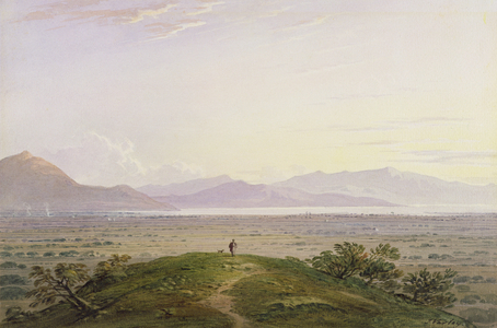 The Plains of Marathon, 1834 (graphite & w/c with scratching out on paper)