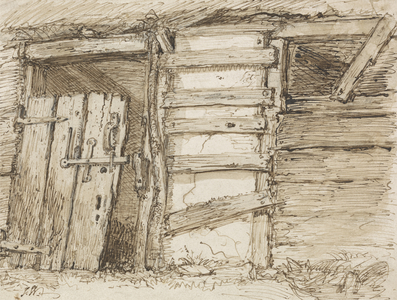An Outhouse Wall (pen & ink on paper)