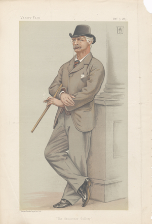Coutts Lindsay, The Grosvenor Gallery from 'Vanity Fair' 3rd February 1883 (chromolithograph)