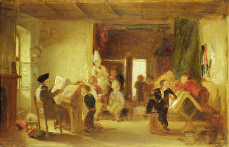 A Study for 'The Schoolroom' (oil on panel)