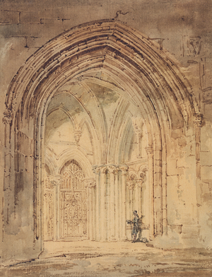 St. Alban's Cathedral, Hertfordshire, c.1797 (w/c, pen & brown ink on paper)