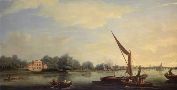 The Thames at Chelsea, 1784 (oil on canvas)
