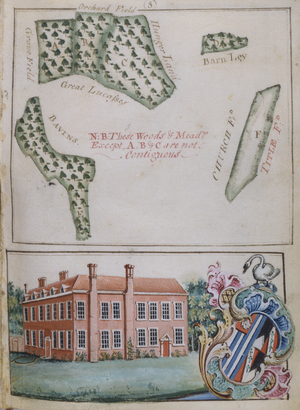 Page 8, from 'A Survey of the Estate of John Plampin, Esq.', 1774 (pen & ink with w/c and gouache on paper)